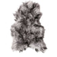 HomeRoots 24" x 36" x 2" Sheepskin Single Long-Haired Area Rug in Metallic Silver Finish