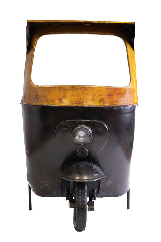 HomeRoots 24" x 36" x 65" Tuk Tuk Bar in Black and Gold Finish