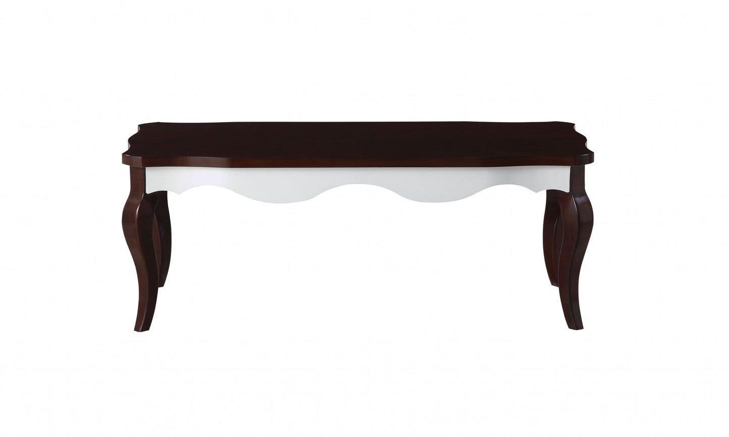 HomeRoots 24' x 48' x 18' Walnut White Wood Coffee Table