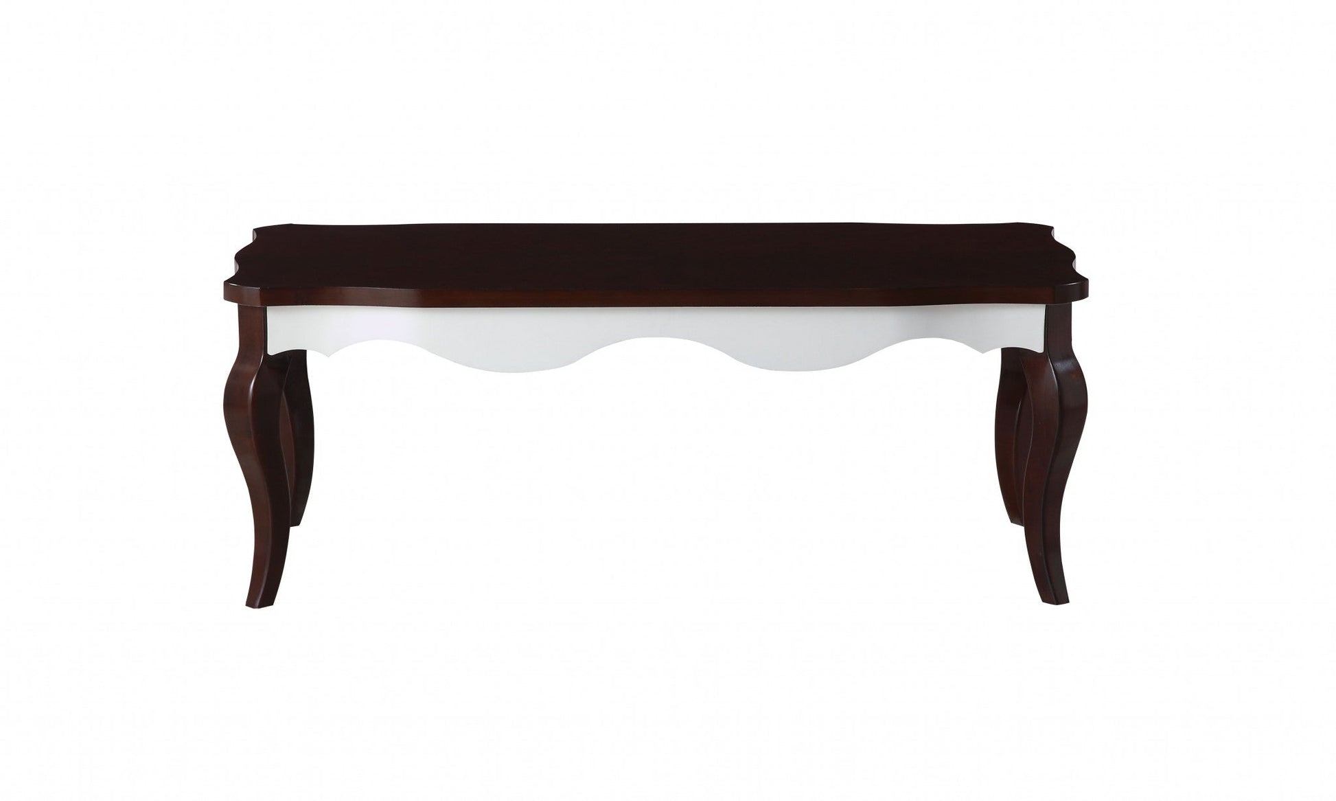 HomeRoots 24' x 48' x 18' Walnut White Wood Coffee Table