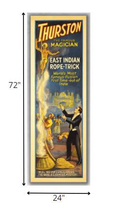 HomeRoots 24" x 72" Thurston Rope Trick Vintage Magic Poster Wall Art