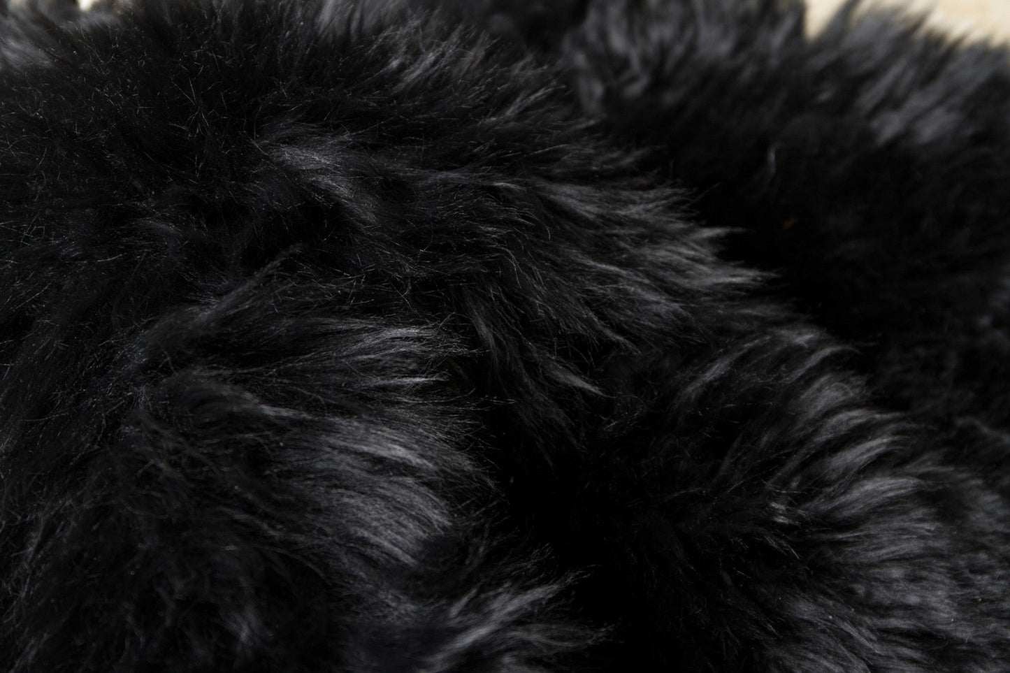 HomeRoots 24" x 72" x 2" Double Sheepskin Area Rug in Black Finish