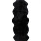 HomeRoots 24" x 72" x 2" Double Sheepskin Area Rug in Black Finish