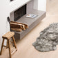 HomeRoots 24" x 72" x 2" Double Sheepskin Area Rug in Gradient Gray Finish