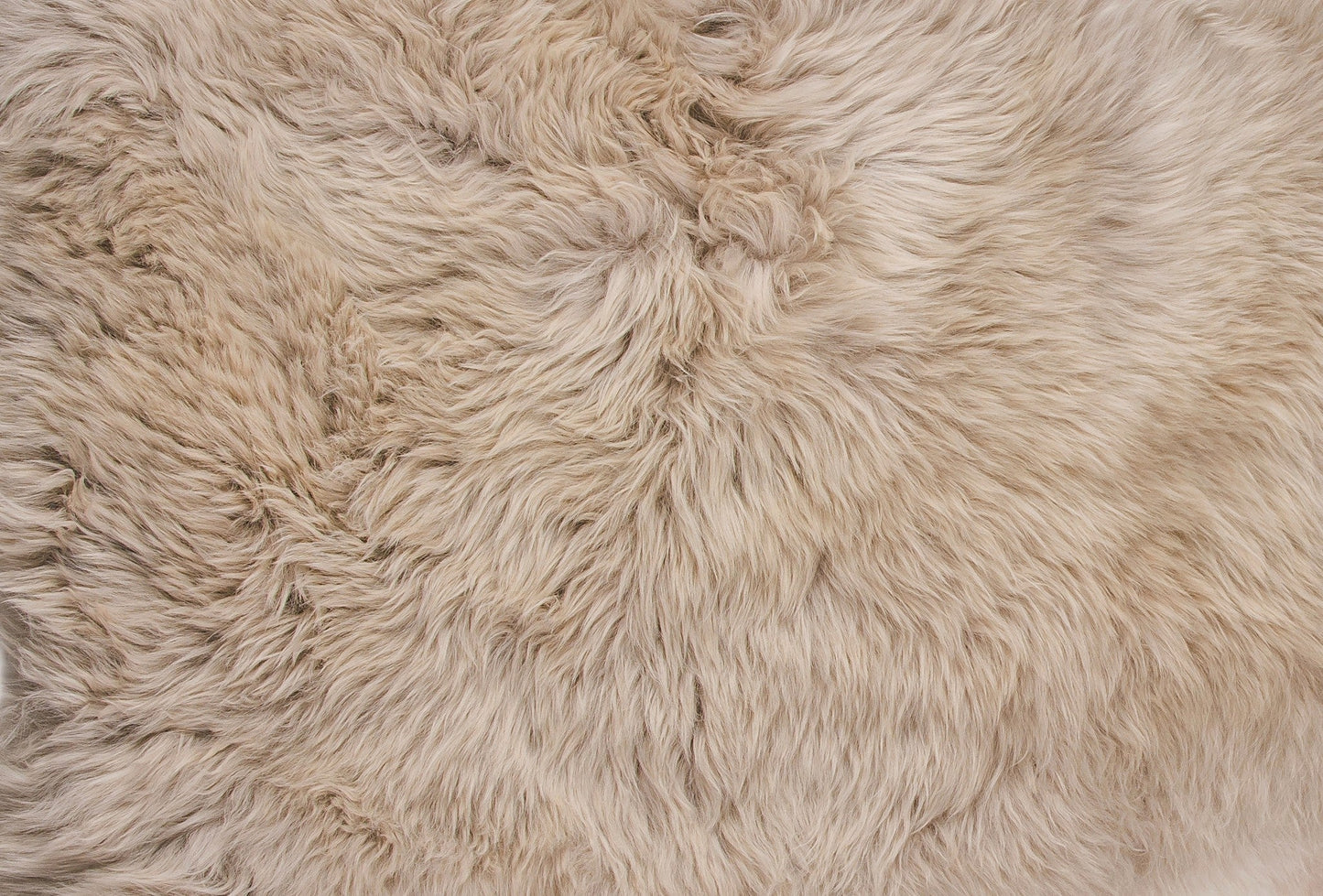 HomeRoots 24" x 72" x 2" Double Sheepskin Area Rug in Taupe Finish