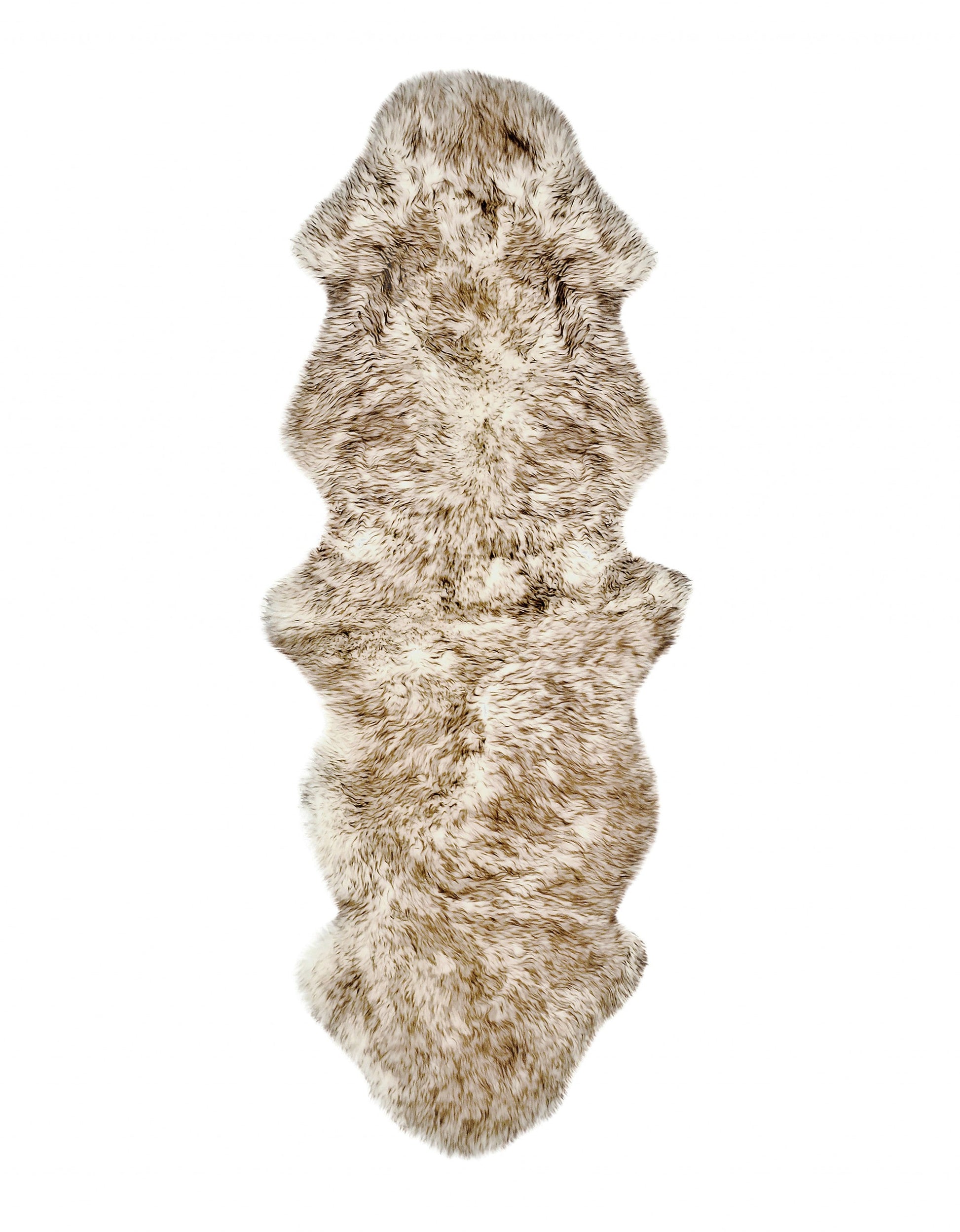 HomeRoots 24" x 72" x 2" Gradient Chocolate Double Sheepskin - Area Rug