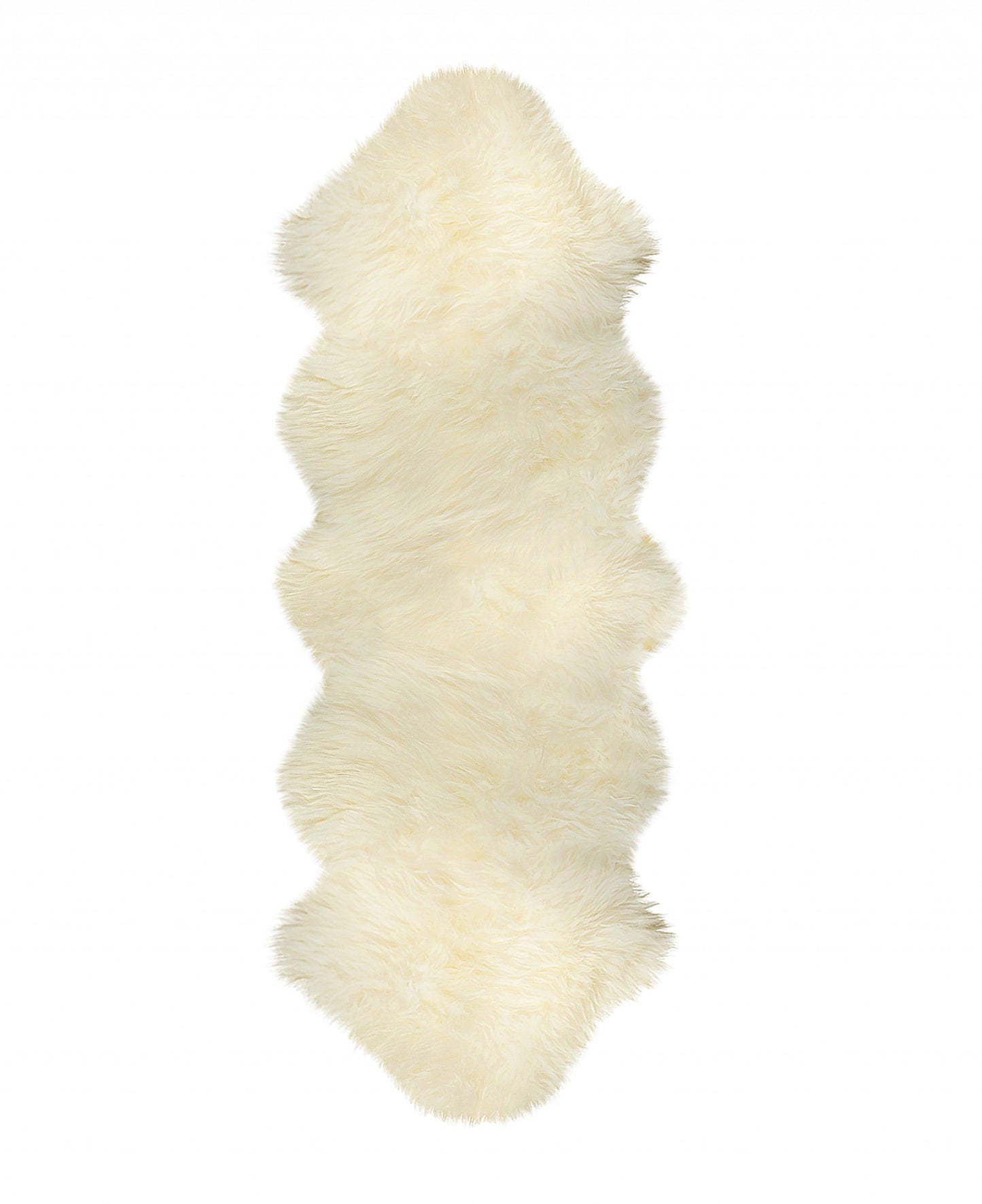 HomeRoots 24" x 72" x 2" Natural Double Sheepskin Area Rug
