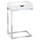 HomeRoots 24.5" Chromed Metal Accent Table With White Finish