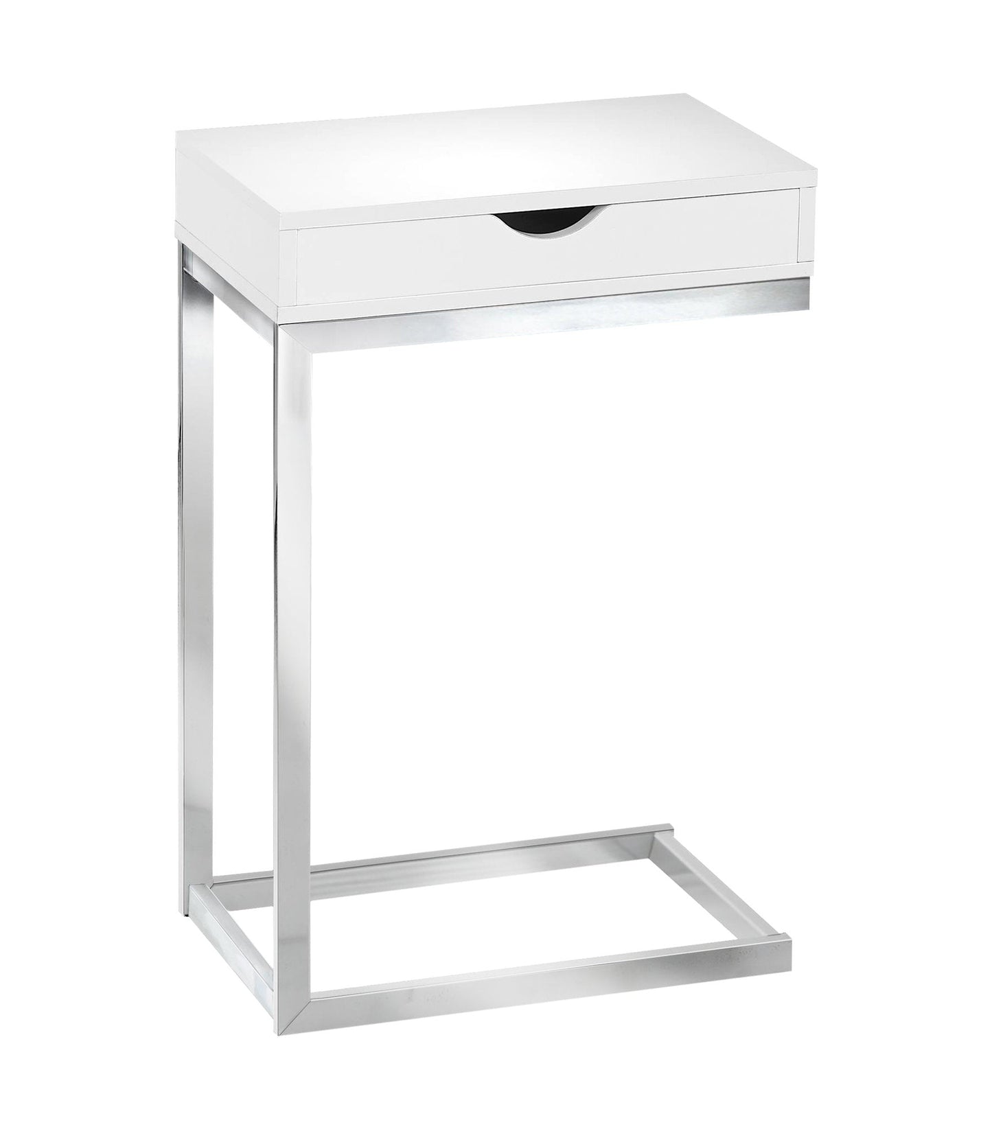 HomeRoots 24.5" Chromed Metal Accent Table With White Finish