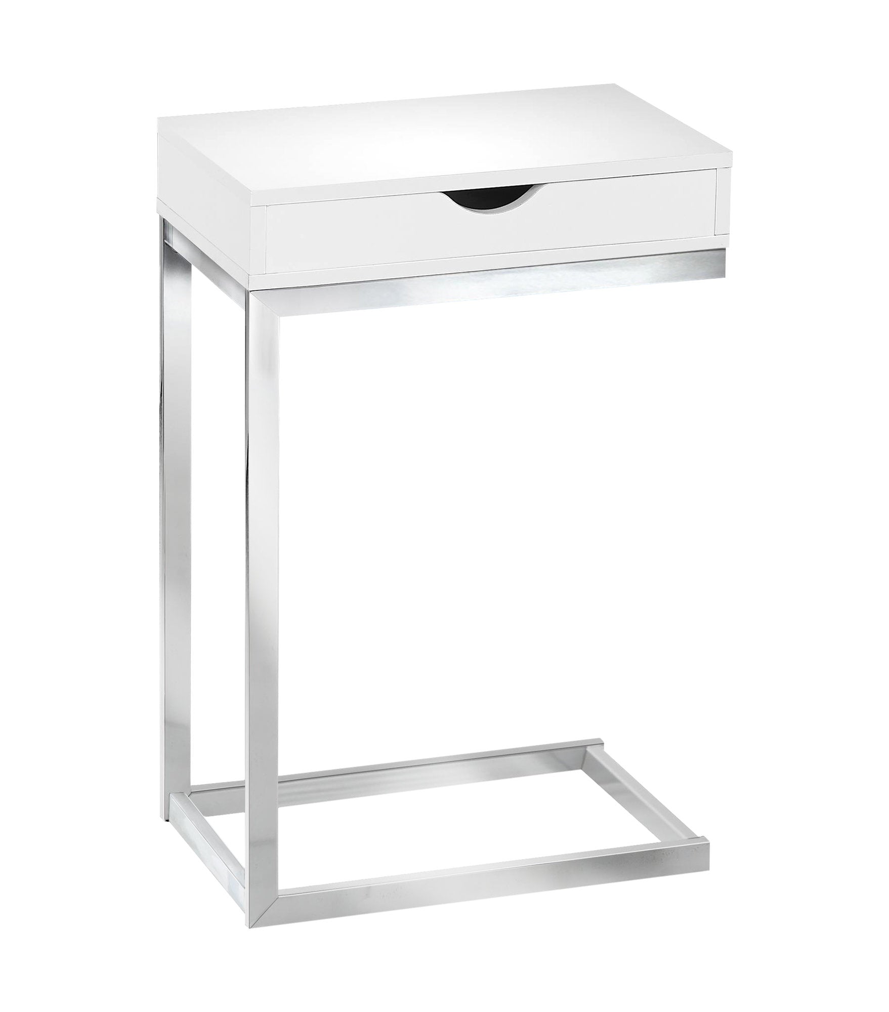 HomeRoots 24.5" Chromed Metal Accent Table With White Finish