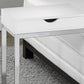 HomeRoots 24.5" Chromed Metal Accent Table With White Finish