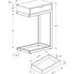 HomeRoots 24.5" Chromed Metal Accent Table With White Finish