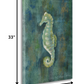 HomeRoots 25" Aqua Blue Seahorse Giclee Wrap Canvas Wall Art