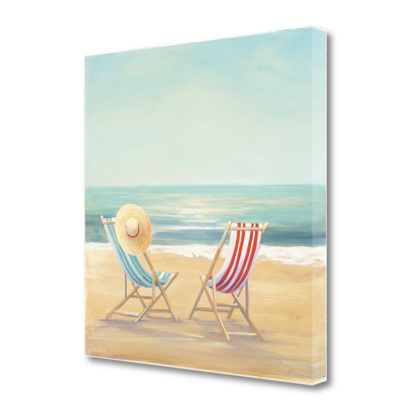 HomeRoots 25" Beach Chairs on the Sand Giclee Canvas Wall Art