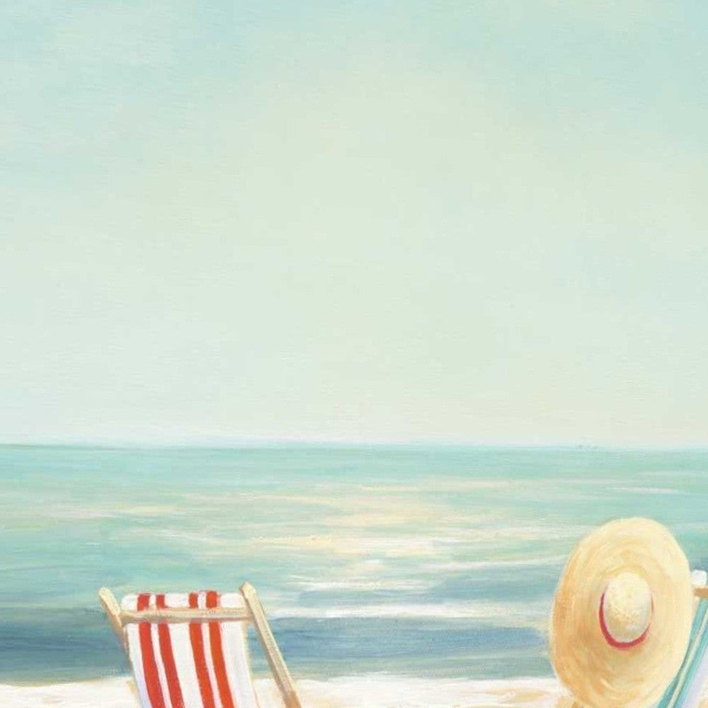 HomeRoots 25" Beach Chairs on the Sand Giclee Canvas Wall Art