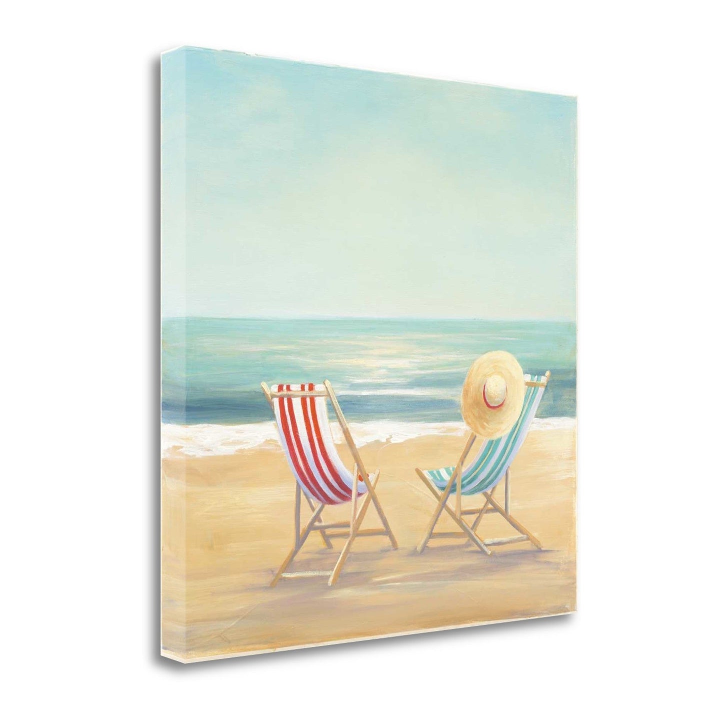 HomeRoots 25" Beach Chairs on the Sand Giclee Canvas Wall Art