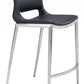 HomeRoots 25" Black And Silver Steel Low Back Counter Height Bar Chairs in Set of Two