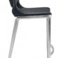HomeRoots 25" Black And Silver Steel Low Back Counter Height Bar Chairs in Set of Two