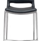 HomeRoots 25" Black And Silver Steel Low Back Counter Height Bar Chairs in Set of Two