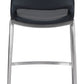 HomeRoots 25" Black And Silver Steel Low Back Counter Height Bar Chairs in Set of Two