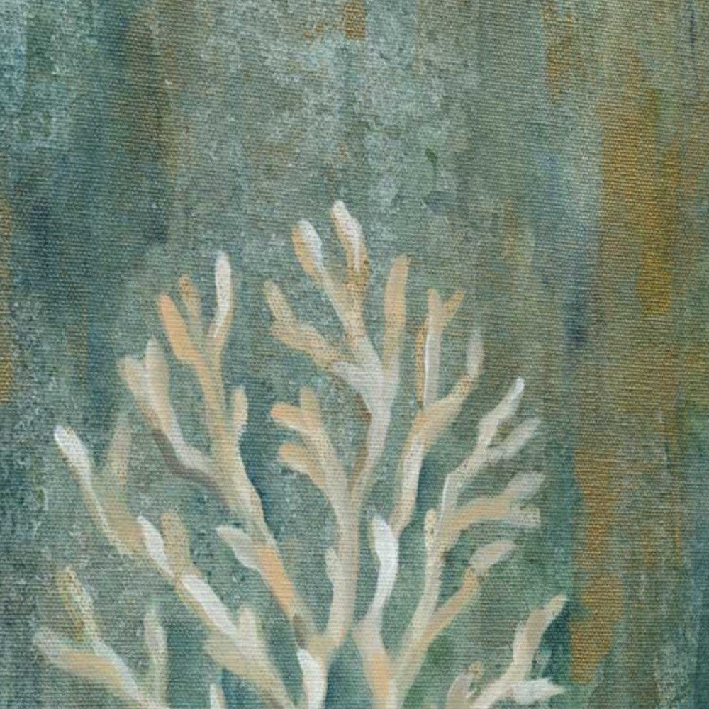 HomeRoots 25" Blue Sea Coral Giclee Wrap Canvas Wall Art