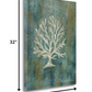 HomeRoots 25" Blue Sea Coral Giclee Wrap Canvas Wall Art