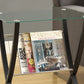HomeRoots 25" Clear Glass End Table With Brown Finish