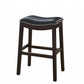 HomeRoots 25" Espresso and Black Saddle Style Counter Height Bar Stool