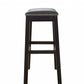 HomeRoots 25" Espresso and Gray Saddle Style Counter Height Bar Stool