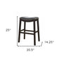 HomeRoots 25" Espresso and Gray Saddle Style Counter Height Bar Stool