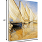 HomeRoots 25" Fleet of Boats with Open White Sails Giclee Wrap Canvas Wall Art