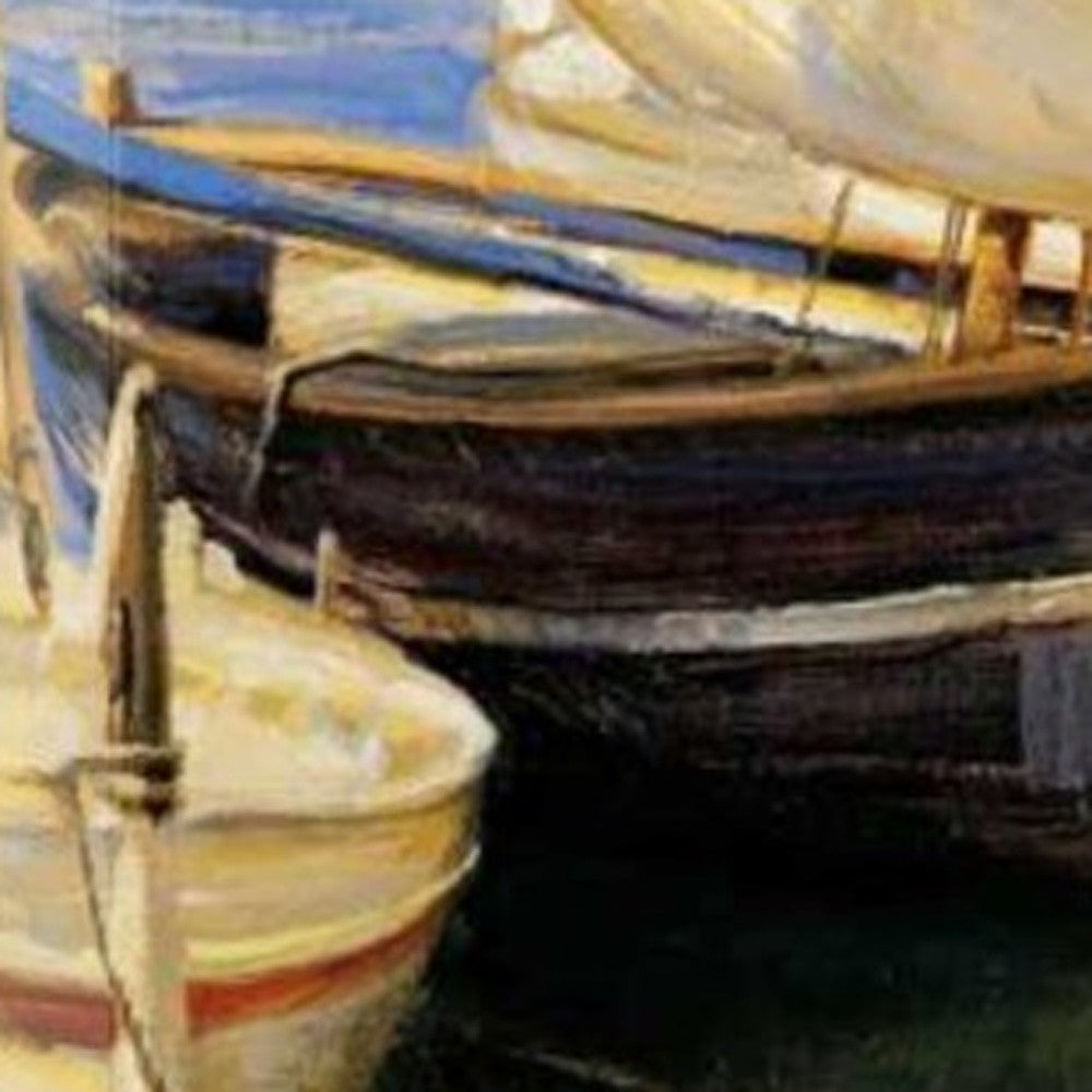 HomeRoots 25" Fleet of Boats with Open White Sails Giclee Wrap Canvas Wall Art
