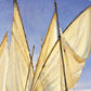 HomeRoots 25" Fleet of Boats with Royal White Sails Giclee Wrap Canvas Wall Art