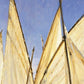 HomeRoots 25" Fleet of Boats with Royal White Sails Giclee Wrap Canvas Wall Art