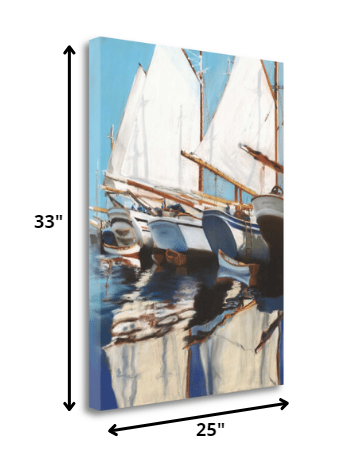 HomeRoots 25" Fun and Vibrant Sailboats Giclee Wrap Canvas Wall Art