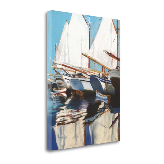HomeRoots 25" Fun and Vibrant Sailboats Giclee Wrap Canvas Wall Art