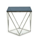 HomeRoots 25" Glass and Stainless Steel End Table