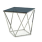 HomeRoots 25" Glass and Stainless Steel End Table