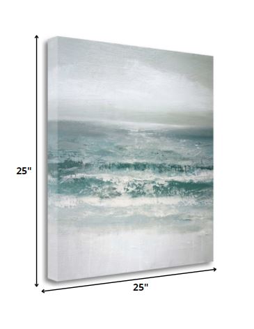 HomeRoots 25" Gushing Ocean Waves Giclee Wrap Canvas Wall Art