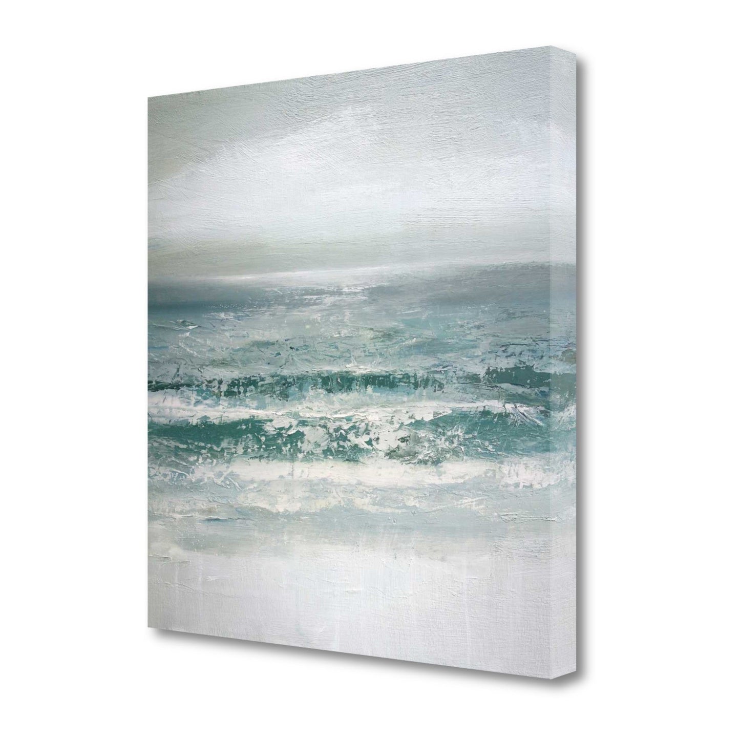 HomeRoots 25" Gushing Ocean Waves Giclee Wrap Canvas Wall Art
