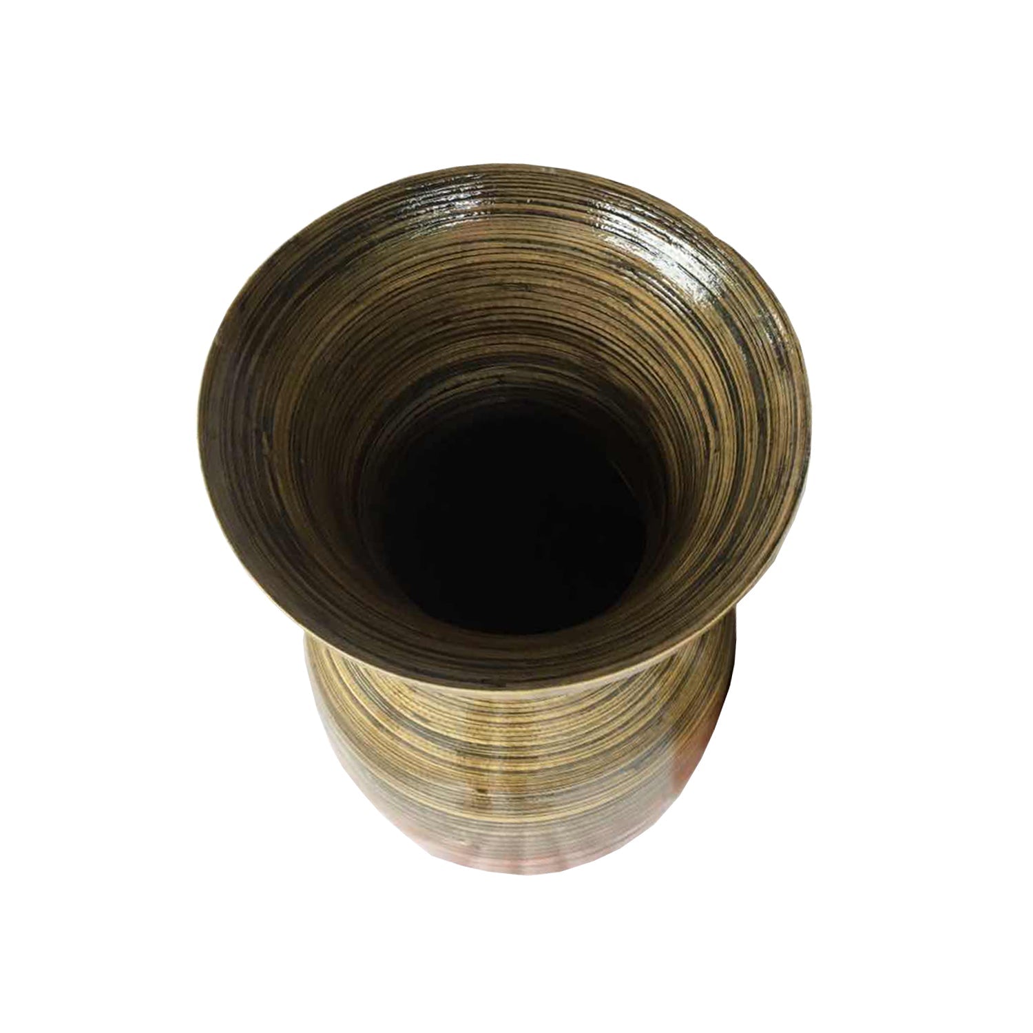 HomeRoots 25" High Black And Gold Spun Bamboo Floor Vase