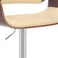 HomeRoots 25" Iron Swivel Adjustable Height Bar Chair With Cream and Silver Finish