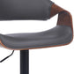 HomeRoots 25" Iron Swivel Adjustable Height Bar Chair With Gray and Black Finish