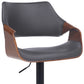 HomeRoots 25" Iron Swivel Adjustable Height Bar Chair With Gray and Black Finish