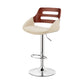 HomeRoots 25" Iron Swivel Low Back Adjustable Height Bar Chair in Cream and Silver Finish