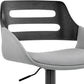 HomeRoots 25" Iron Swivel Low Back Adjustable Height Bar Chair in Gray and Black Finish