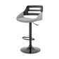 HomeRoots 25" Iron Swivel Low Back Adjustable Height Bar Chair in Gray and Black Finish
