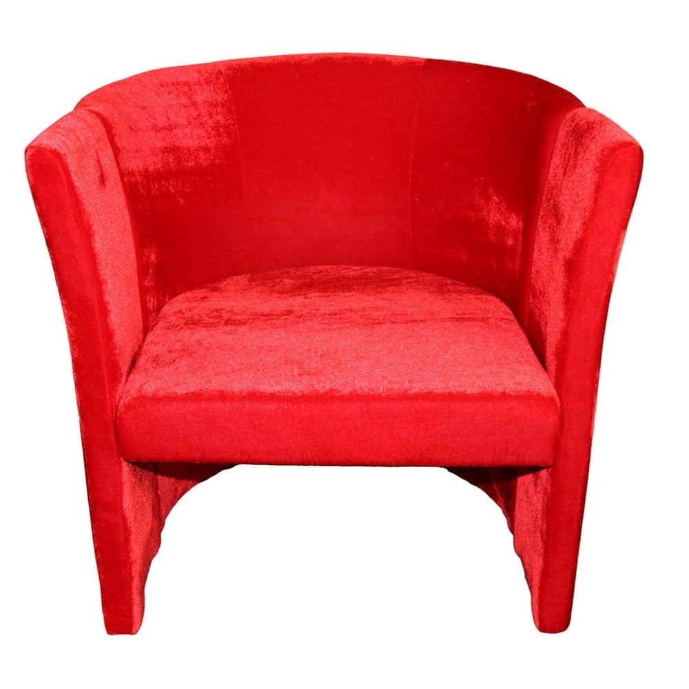 HomeRoots 25" Luxurious Wood and Microfiber Folding Chair in Red Finish