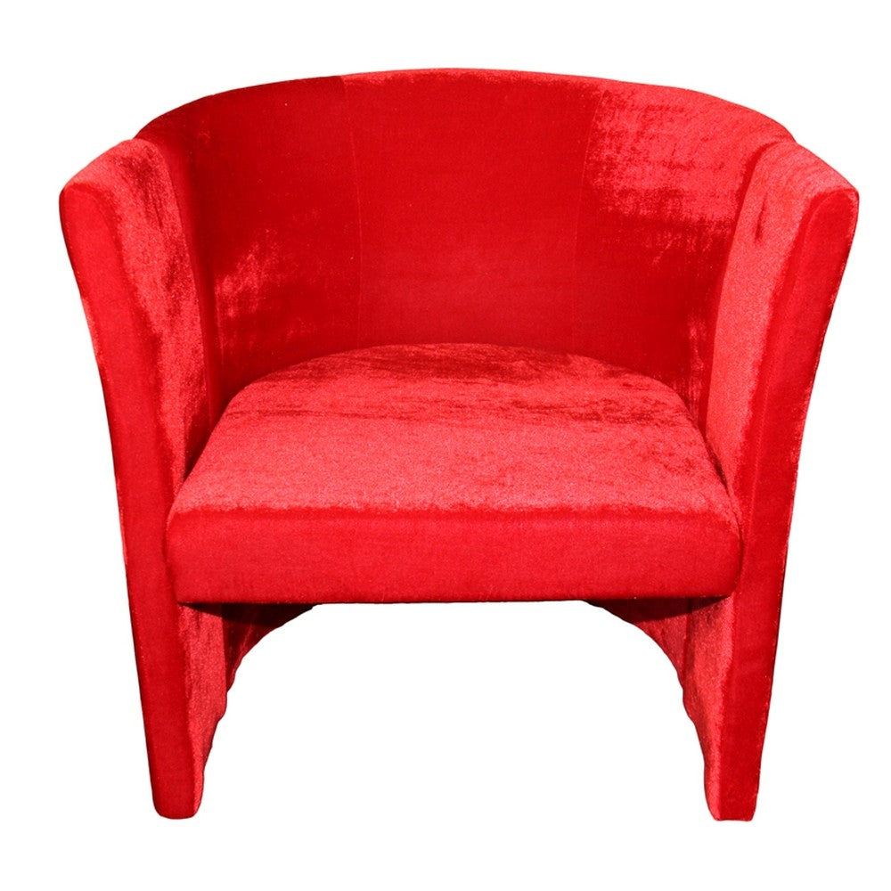 HomeRoots 25" Luxurious Wood and Microfiber Folding Chair in Red Finish