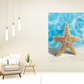 HomeRoots 25" Mod Blue Scroll Coastal Conch 3 Giclee Wrap Canvas Wall Art